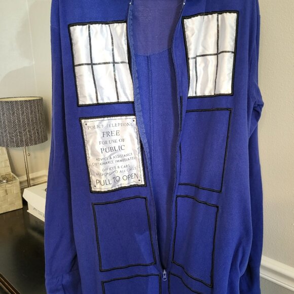 BBC Doctor Who: Adult Tardis Onesie Pajamas Size Large - Picture 5 of 14